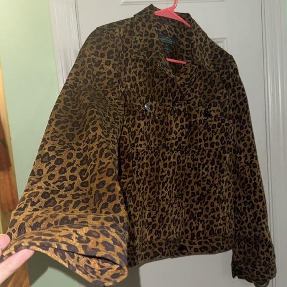Lauren Ralph Lauren Jeans Co Leopard Print Denim Jacket 100% Cotton Size Medium - Picture 3 of 11